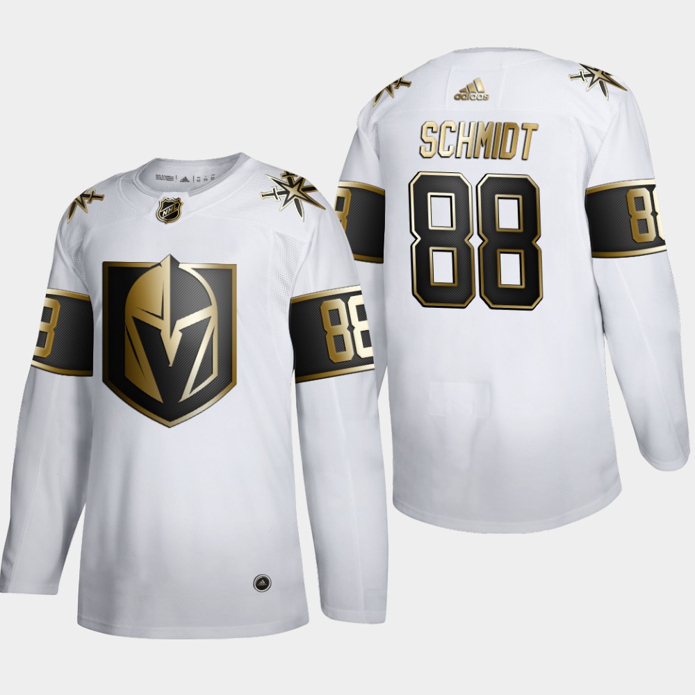 Men Vegas Golden Knights 88 Nate Schmidt Adidas White Golden Edition Limited Stitched NHL Jersey